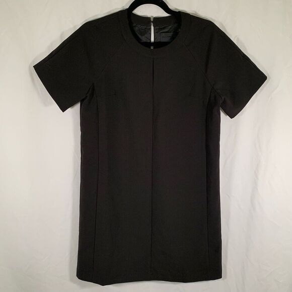 Blaque Label Mini Dress Women's Small Black Short Sleeve Shift Round Neck - Picture 1 of 9